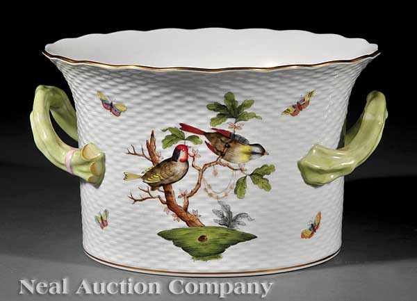 Appraisal: A Large Herend Porcelain Ice Bucket base stamped Rothschild Bird