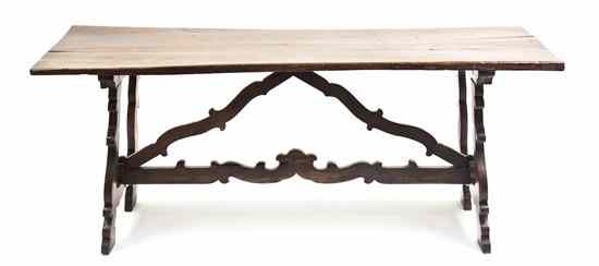 Appraisal: A Continental Oak Refectory Table having a rectangular top raised