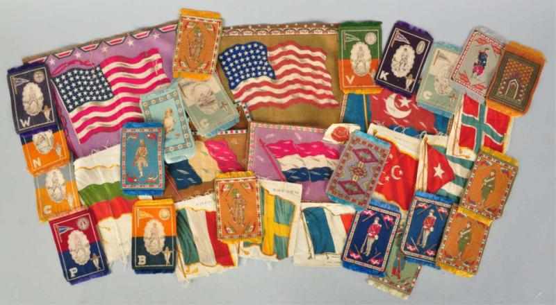 Appraisal: Assortment of Cigarette Tobacco Silks Felts Some with baseball and