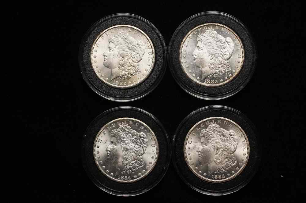 Appraisal: COINS - Morgan silver dollars CC CC CC CC ungraded