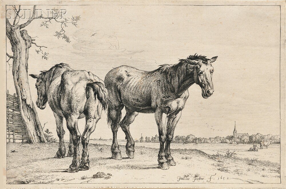 Appraisal: Attributed to Paulus Potter Dutch c - The Plough Horses