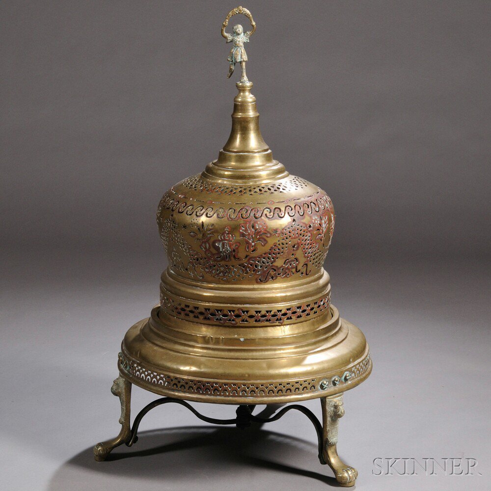 Appraisal: Decorative Tripod Brass Censer China made for export the onion-shape