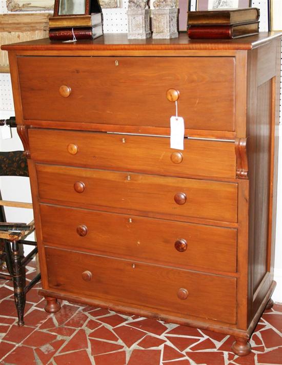 Appraisal: American cherry tall chest of drawers late th early th