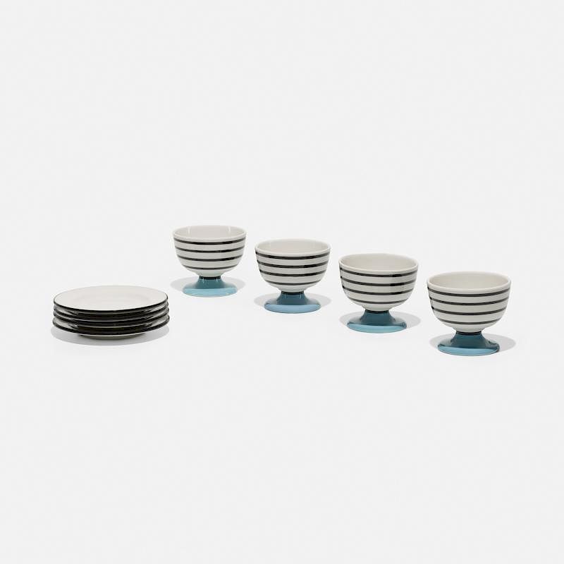 Appraisal: Alexander Girard footed bowls and dessert plates from La Fonda