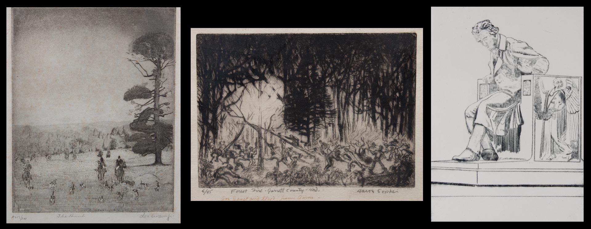 Appraisal: Aaron Sopher and Don Swann Jr three etchings Aaron Sopher