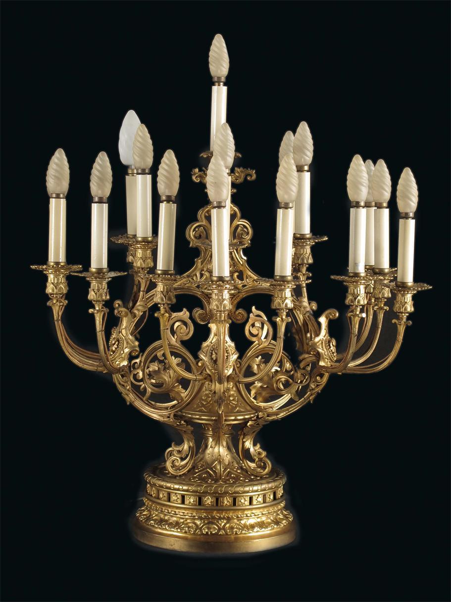 Appraisal: A seventeen light ormolu candelabrum