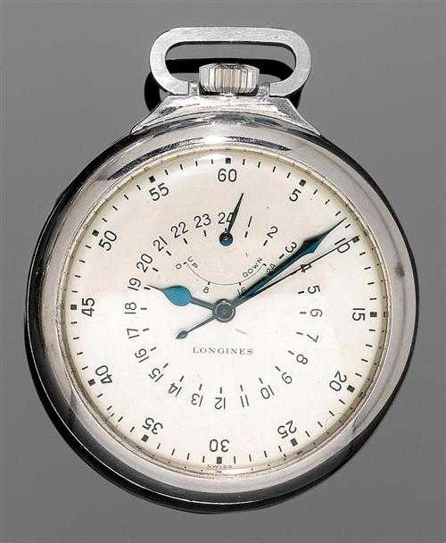 Appraisal: OBSERVATION POCKET WATCH WITH POWER RESERVE INDICATOR LONGINES ca Steel