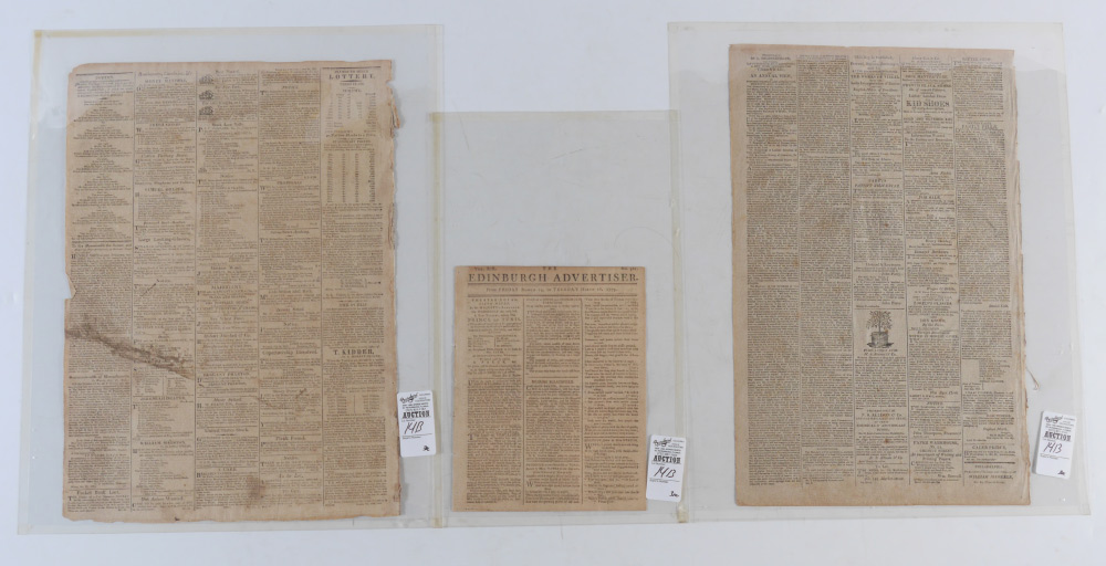 Appraisal: EARLY TH CENTURY AMERICAN NEWSPAPERS pieces total are American to