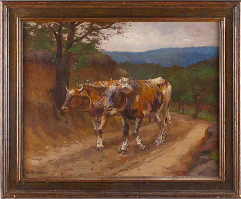 Appraisal: Thomas Bigelow Craig PA - Oxenoil on canvas housed in