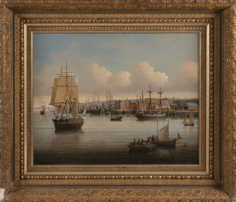 Appraisal: BRIAN COOLE ENGLAND AMERICA B SHIP IN BOSTON HARBOR OIL