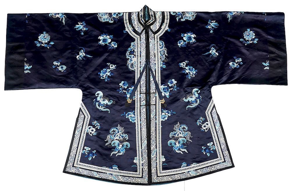 Appraisal: Chinese Embroidered Silk Lady's 'Butterfly' Robe Late Qing Dynasty Chinese