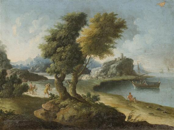 Appraisal: FRANCE ND HALF OF THE TH C A seaside landscape