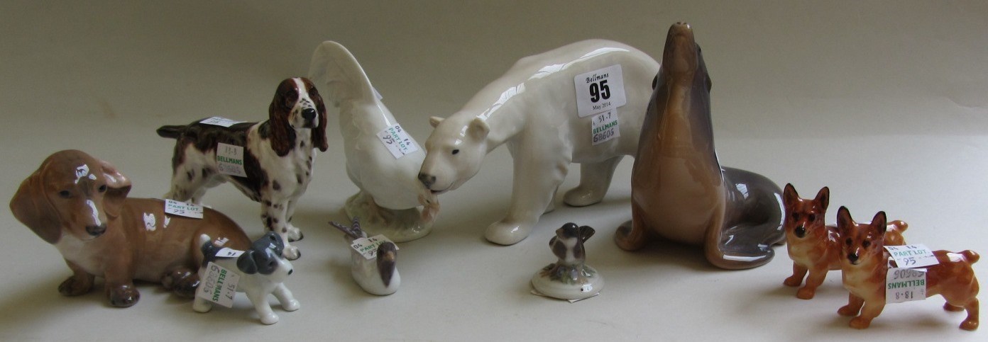 Appraisal: A Royal Copenhagen porcelain polar bear cm high and five