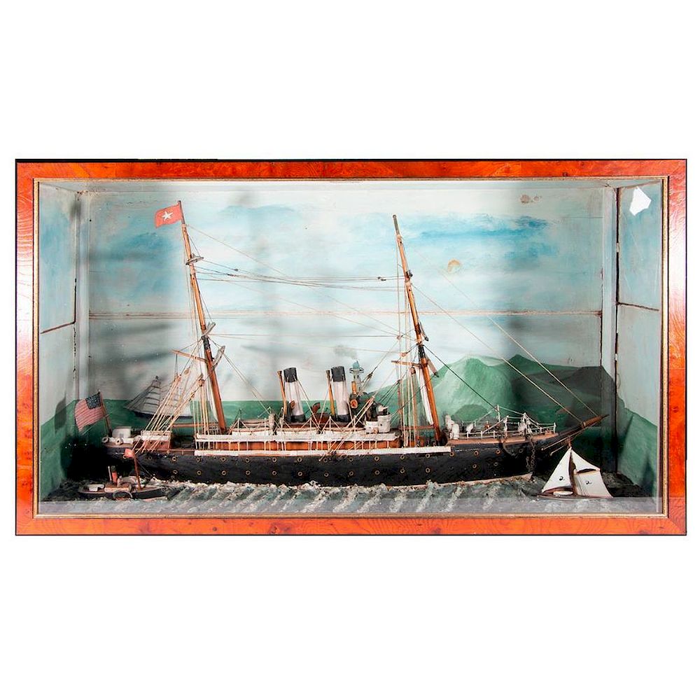 Appraisal: A th century nautical diorama A large late th century