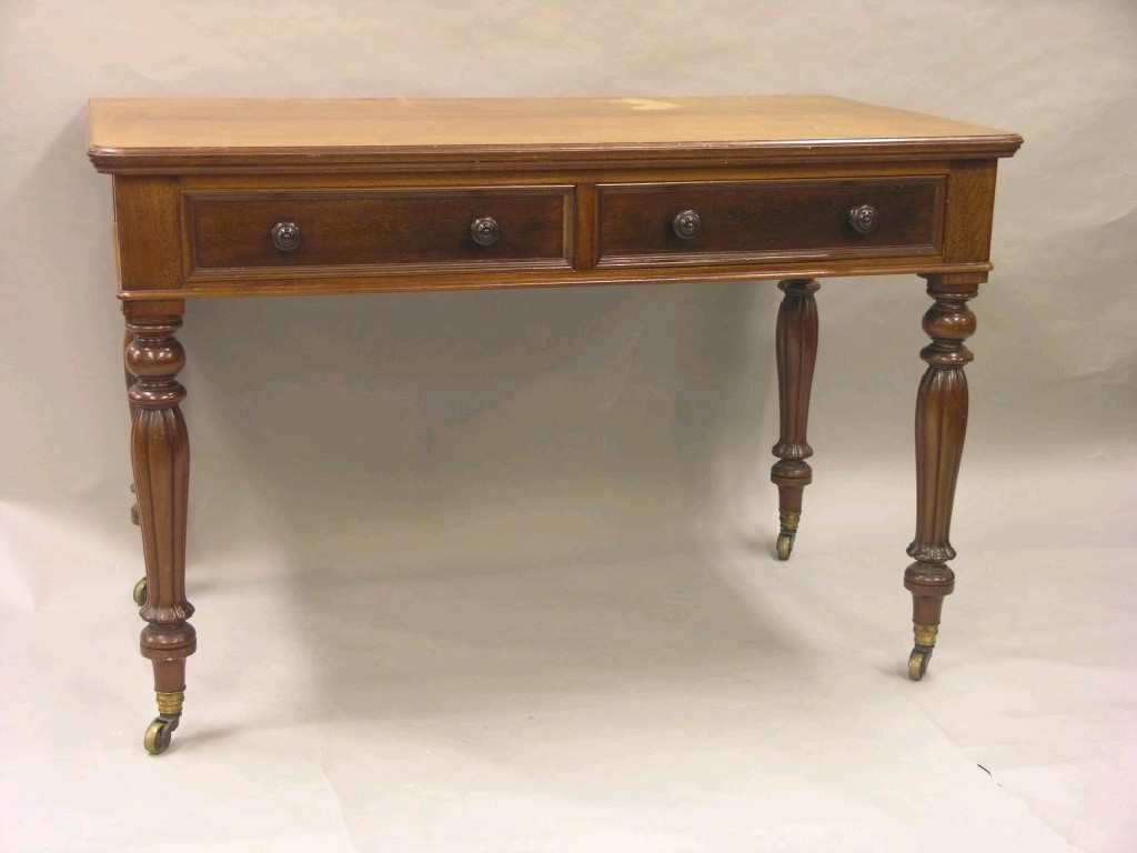 Appraisal: A Victorian Howard Sons mahogany writing table polished top above