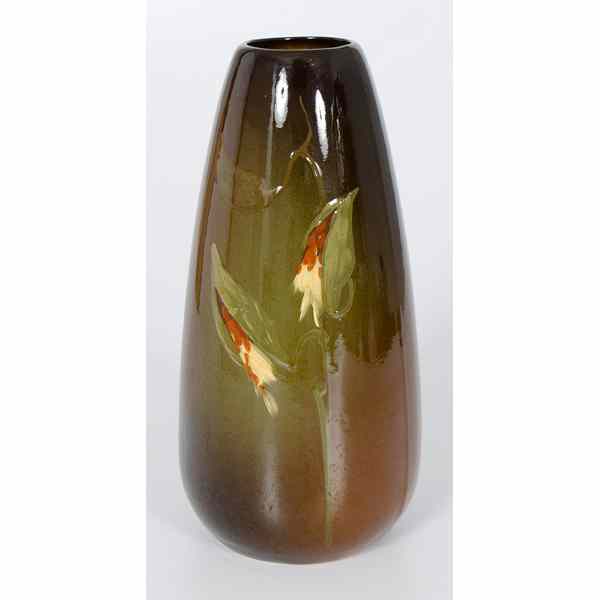 Appraisal: Owens Brown Glaze Vase Ohio a brown glaze vase with