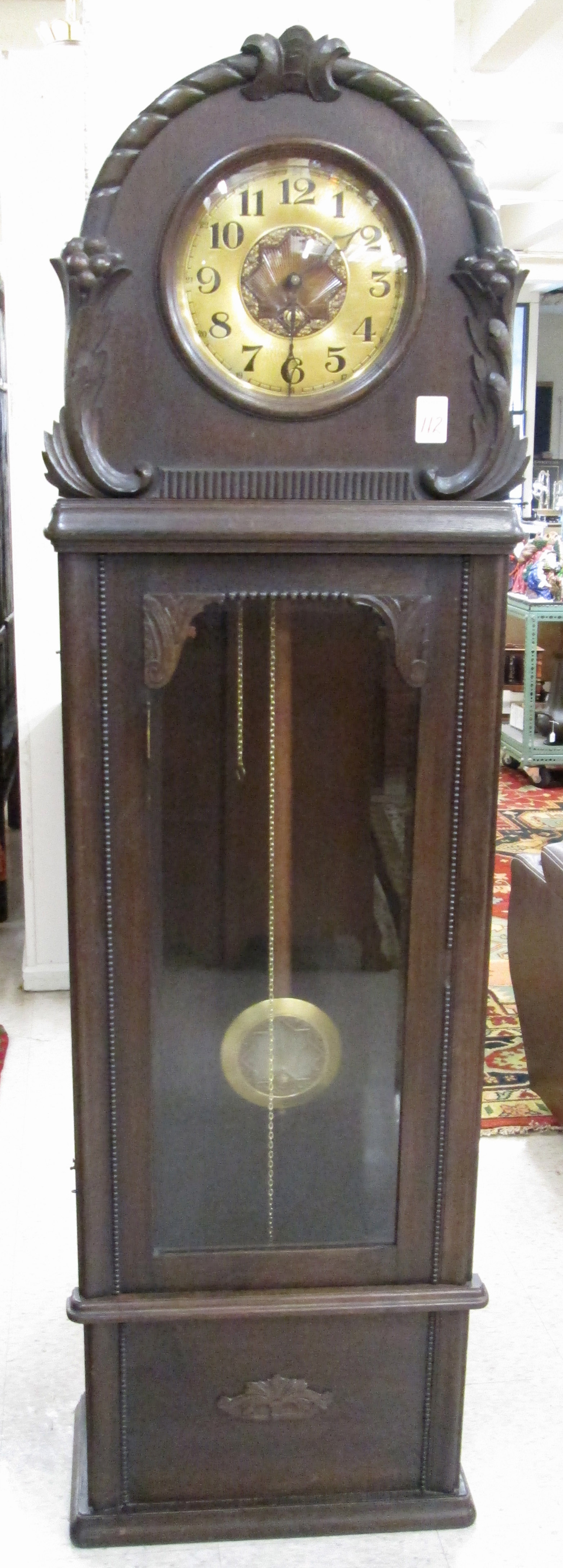 Appraisal: AN OAK TALL CASE FLOOR CLOCK Germany early th century