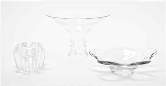 Appraisal: A Steuben Glass Compote together with a Steuben ribbed vase