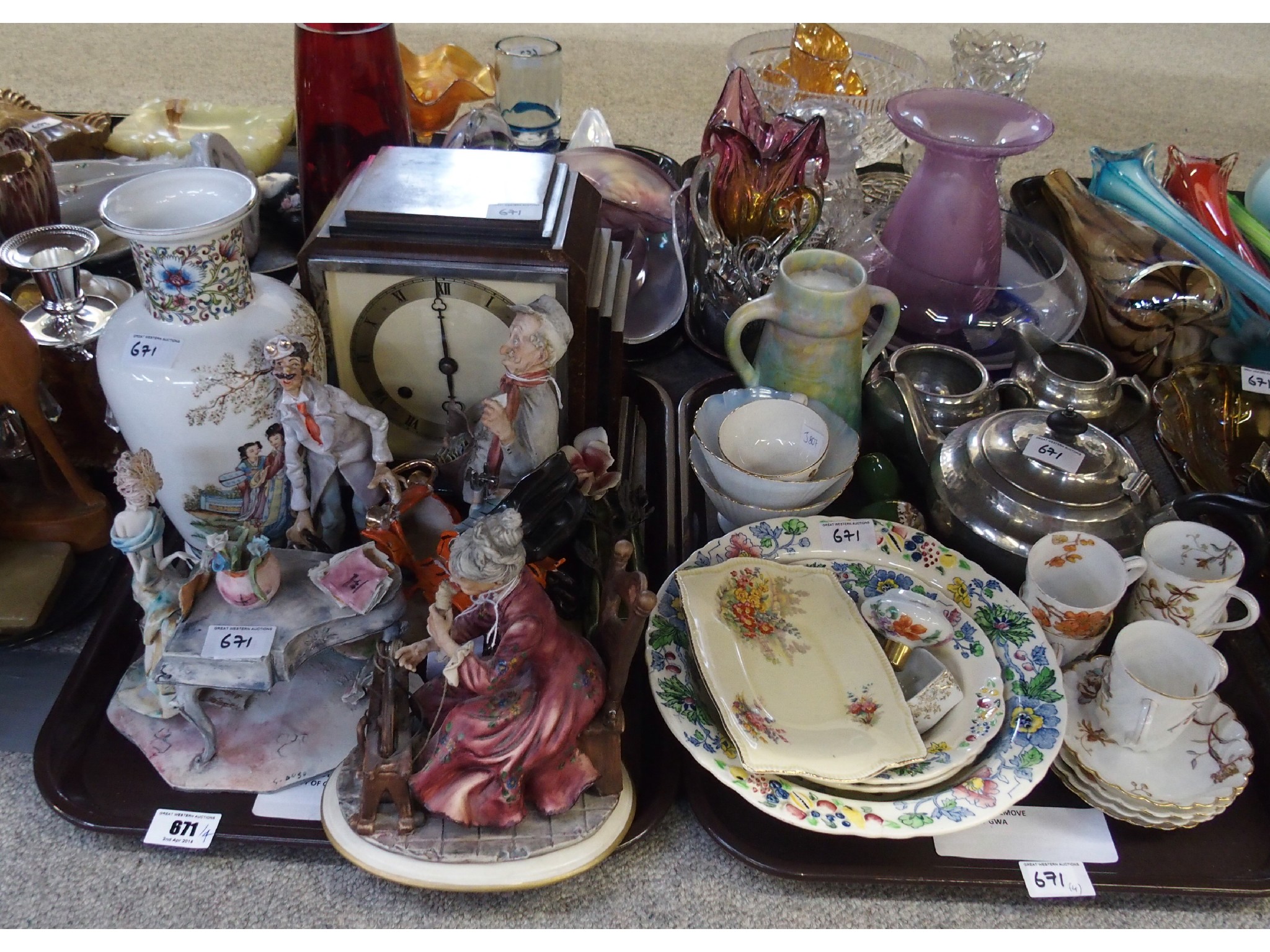 Appraisal: Assorted ceramics and glass including Capodimonte and Italian figures dressing