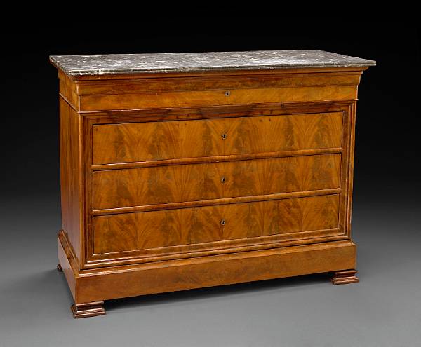 Appraisal: A Louis Philippe mahogany chest of drawers th century The