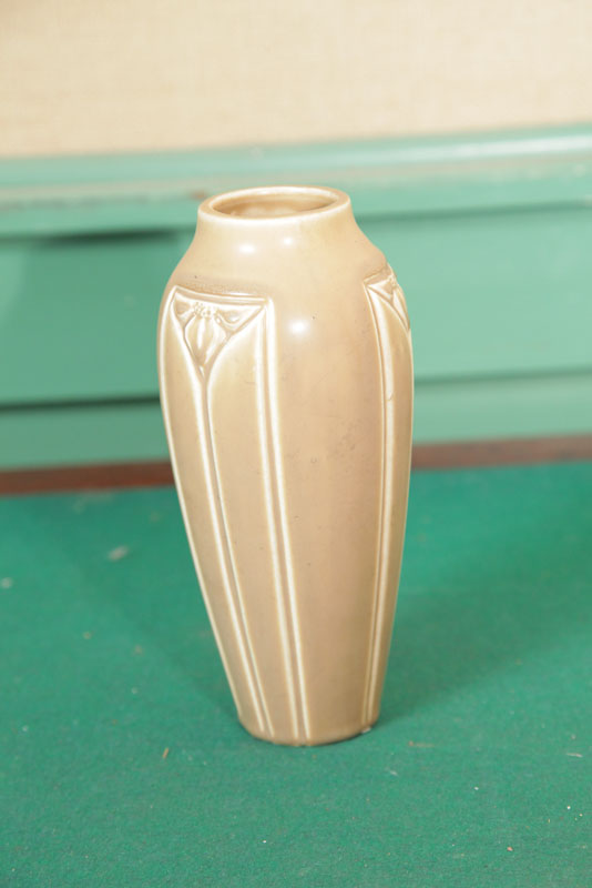 Appraisal: ROOKWOOD VASE Paneled Art Nouveau vase in tan glaze Marked