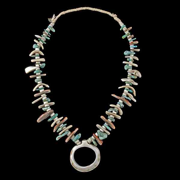 Appraisal: Zuni Turquoise and Shell Necklace Collected by Virginia Doneghy -