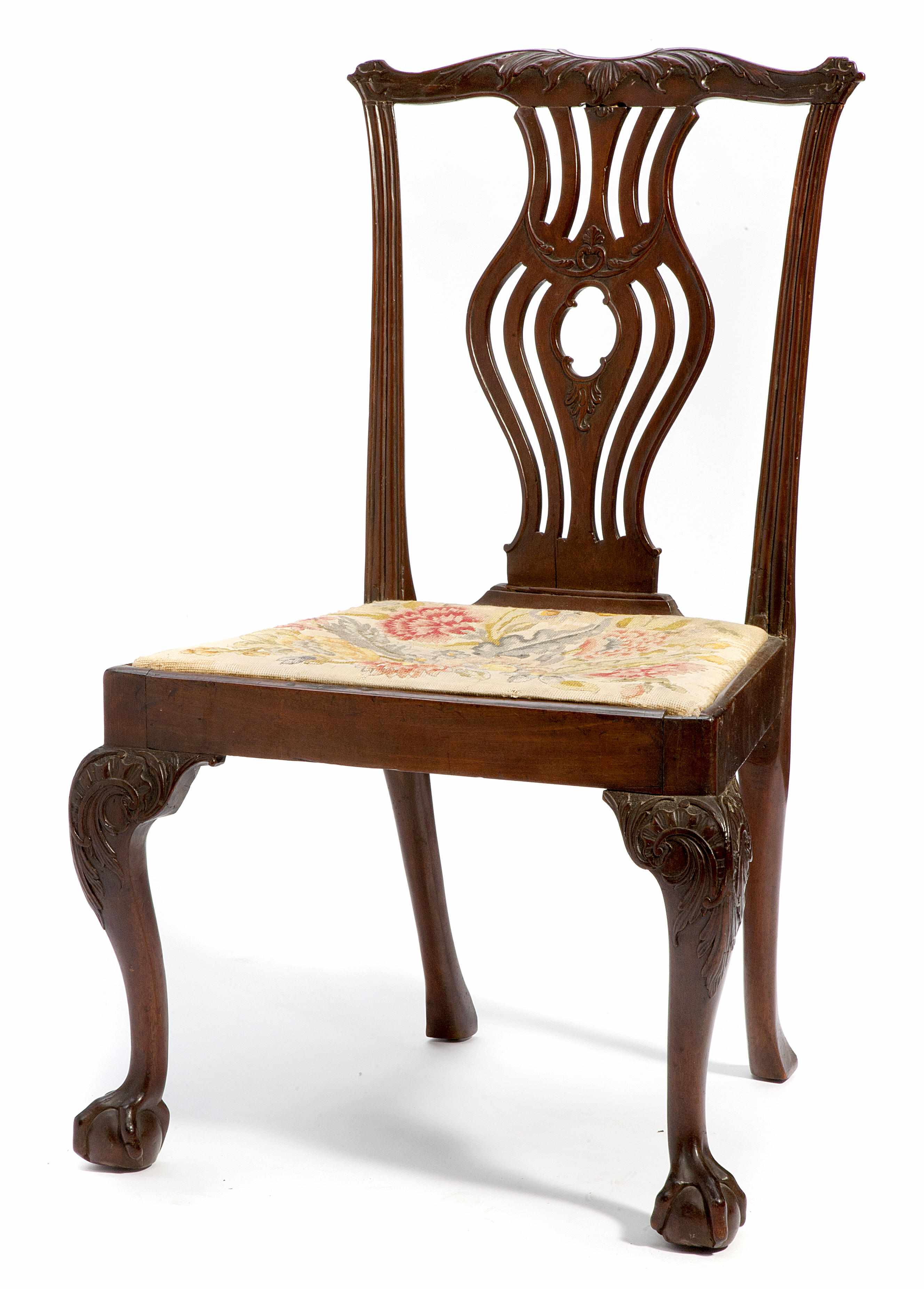 Appraisal: A Chippendale carved mahogany side chair Philadelphiamid th century with