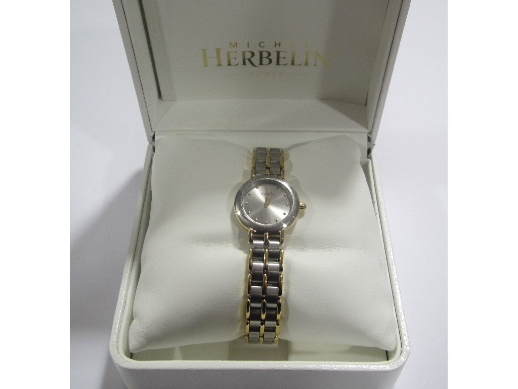 Appraisal: Ladies stainless steel Herbelin wrist watch with silver dial dot