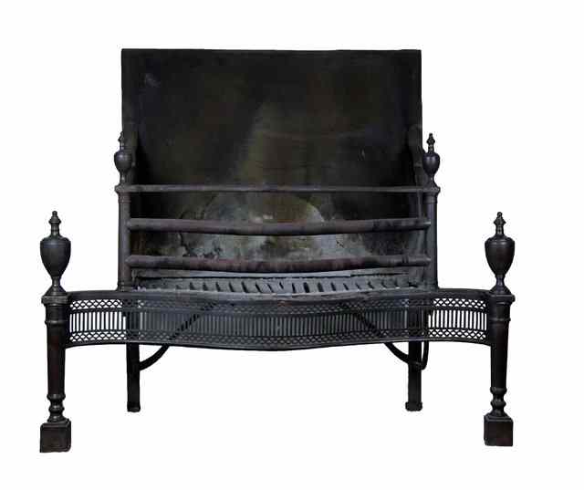 Appraisal: A George III style steel and iron fire grate with