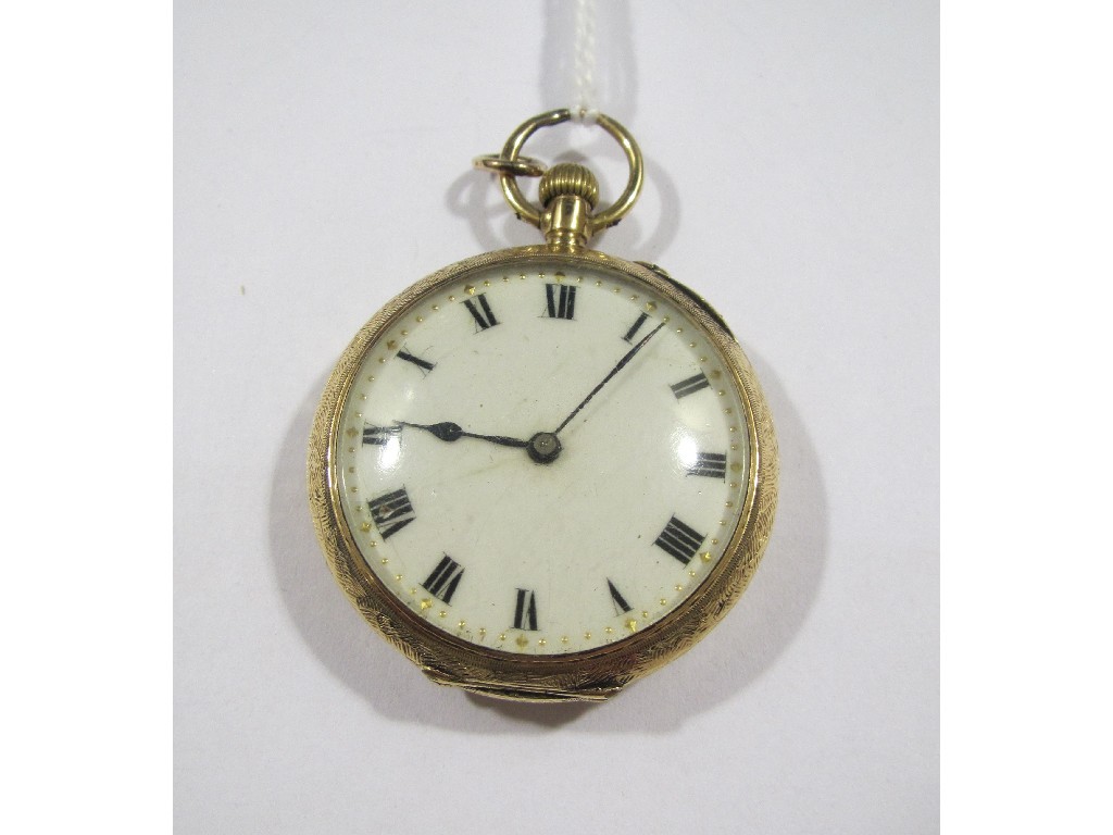 Appraisal: An ct gold cased Nirvana open faced fob watch