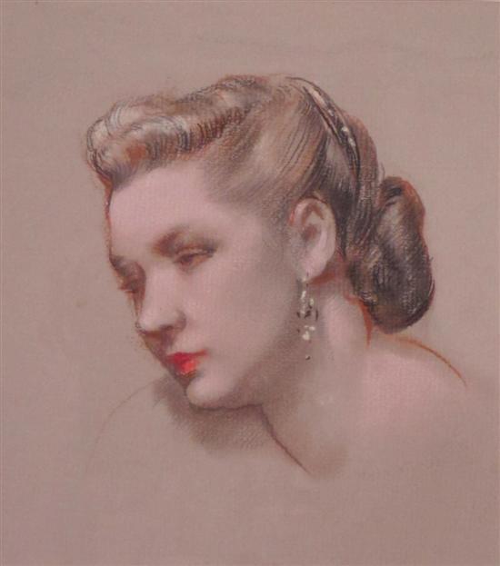 Appraisal: Vernon Ward - portrait of a young woman wearing earrings