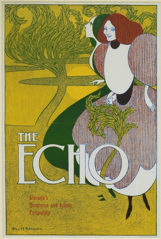 Appraisal: WILLIAM H BRADLEY THE ECHO ART NOUVEAU POSTER Illinois -