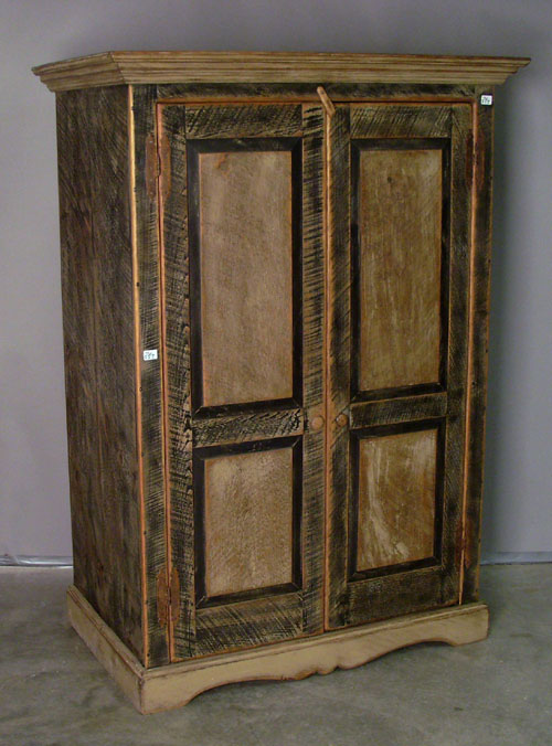 Appraisal: Contemporary painted pine wall cupboard h w