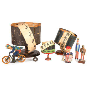 Appraisal: Three Zoetropes and A Group of Patriotic Toys th Century