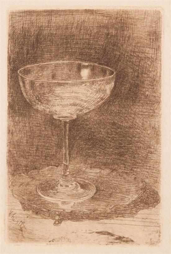 Appraisal: James Abbot McNeill Whistler American - The Wine Glass etching