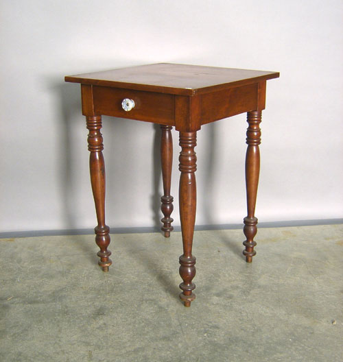 Appraisal: Sheraton cherry one drawer stand th c h w