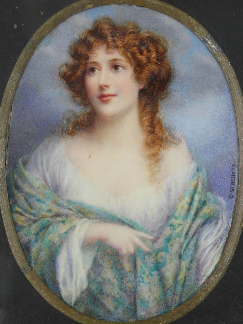 Appraisal: EPHRAIM STRELLETT BRITISH active - PORTRAIT OF A BEAUTY Watercolor