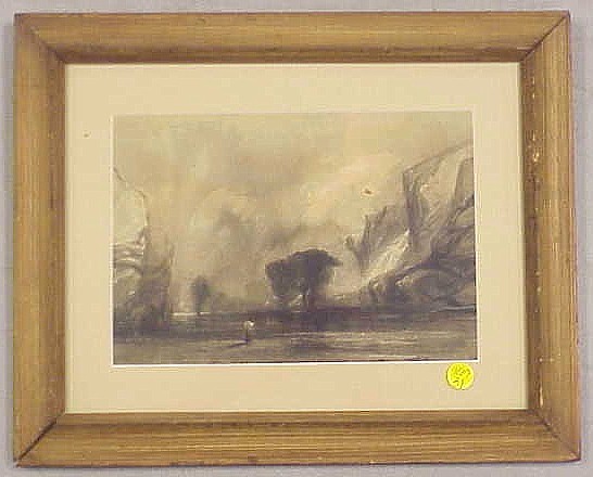 Appraisal: Imitator of Arnold Bocklin Swiss watercolor and gouche c woman