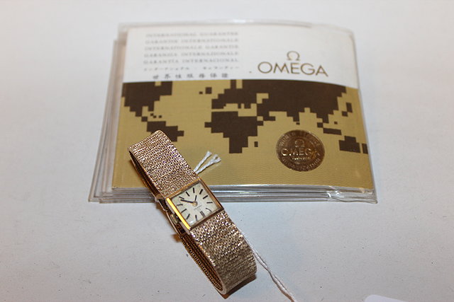 Appraisal: A 'S CT GOLD OMEGA LADIES WRIST WATCH with gold