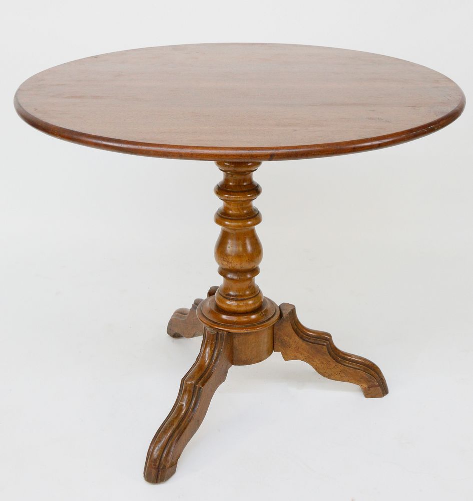 Appraisal: Antique Mahogany Round Tilt Top Table Antique Mahogany Round Tilt