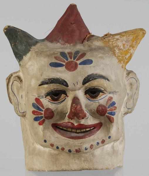 Appraisal: Large Paper Mache Halloween Clown Mask Description Some damage to