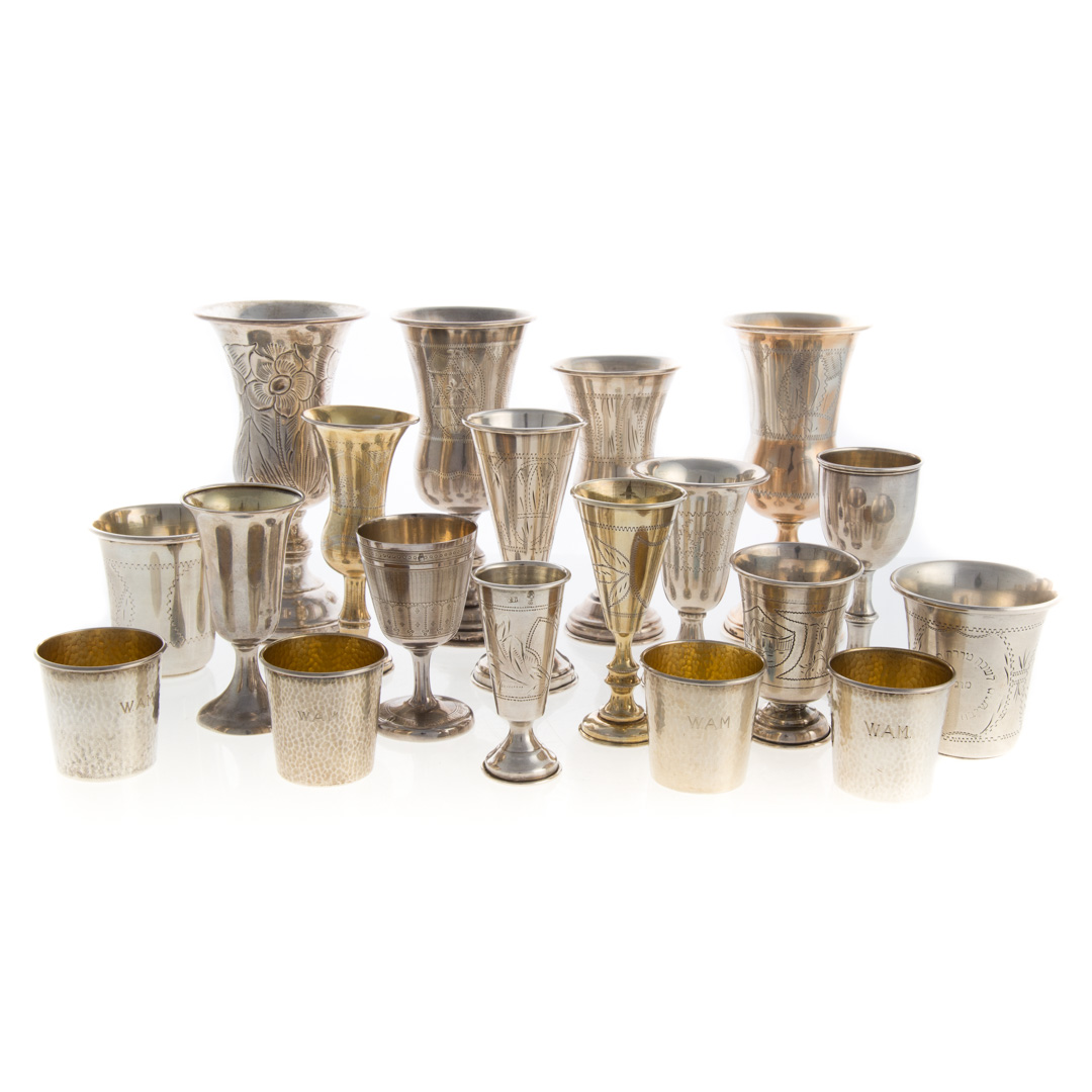 Appraisal: Amer Continental silver Kiddush cups beakers pieces most are sterling