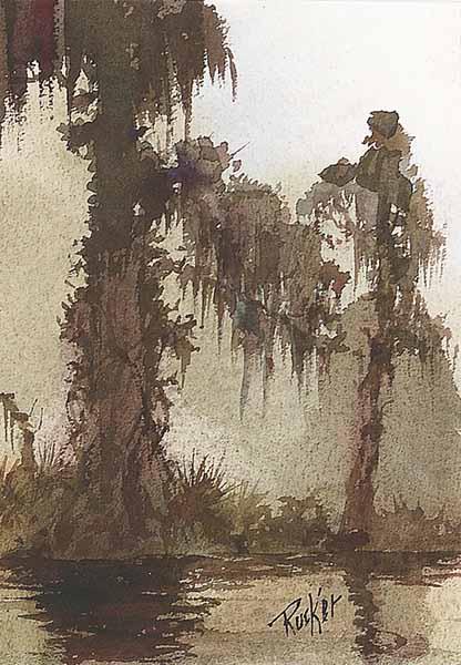 Appraisal: Robert M Rucker American New Orleans - Louisiana Bayou watercolor