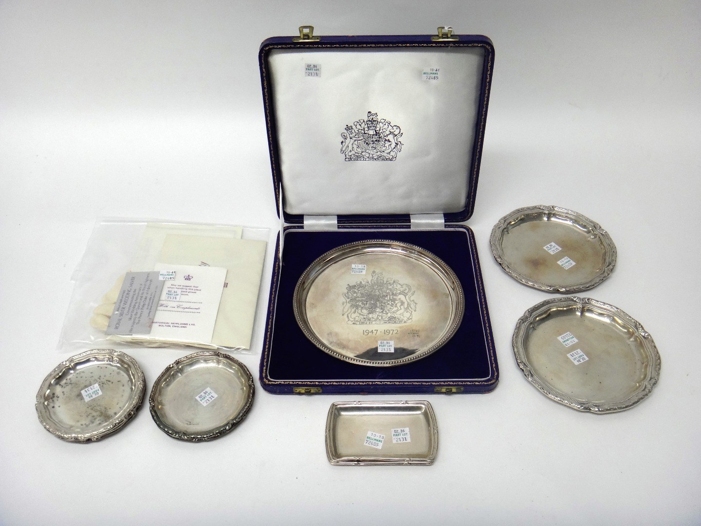 Appraisal: A silver circular dish commemorating The Royal Wedding - engraved