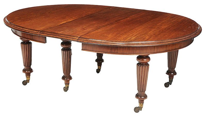 Appraisal: George IV Figured Mahogany Dining Table British th century solid