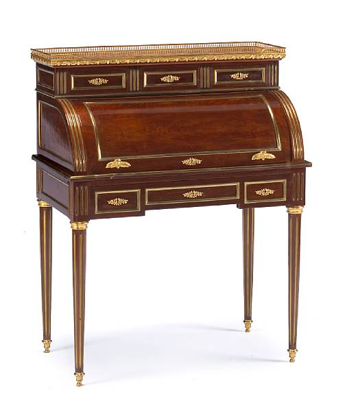 Appraisal: A Louis XVI style gilt bronze mounted mahogany bureau a