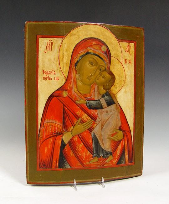 Appraisal: ICON ON BENT WOOD PANEL '' x '' unframed age