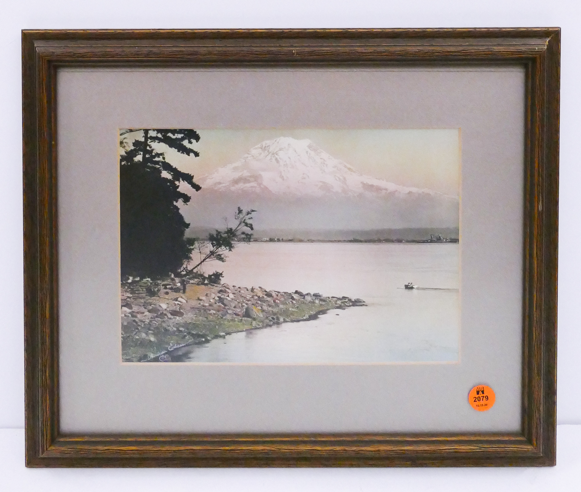 Appraisal: Norman Edson Mt Rainier Tinted Photograph Framed- x ''