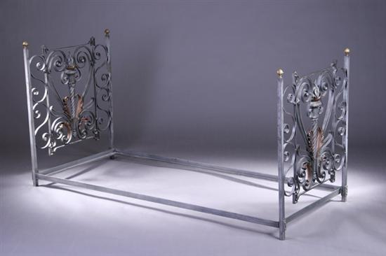 Appraisal: PROVINCIAL LOUIS XVI STYLE PAINTED IRON DAY BED th century