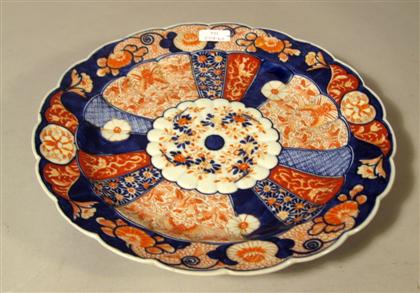 Appraisal: Japanese Imari porcelain charger Circular with a lobed rim painted